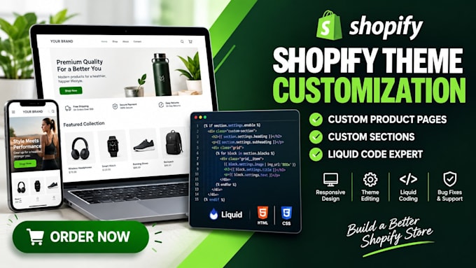 do shopify theme customization, fix bugs and edit liquid code