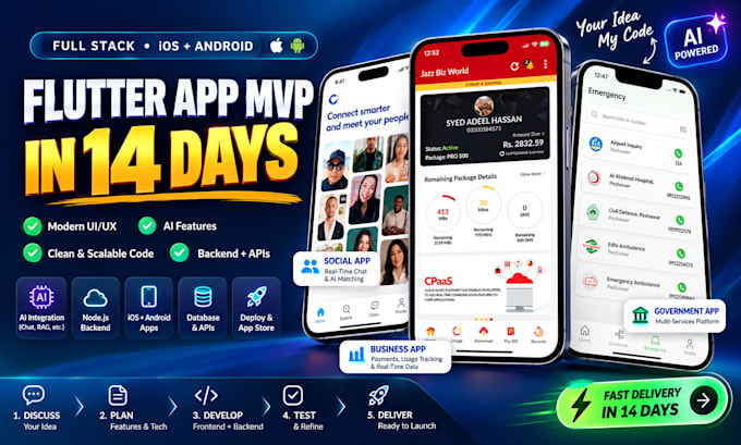 build a full stack ai flutter mobile app mvp in 14 days