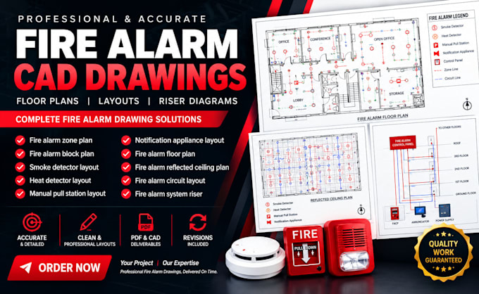fire alarm floor plans, heat detector layout, fire alarm zone plan