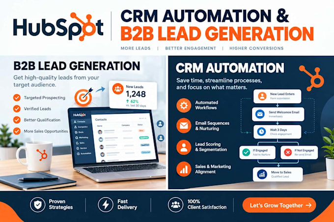 setup hubspot CRM, lead scoring, and sales automation