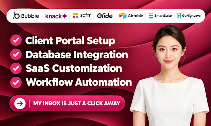 setup client portal database in bubble knack softr glide airtable smartsuite ghl