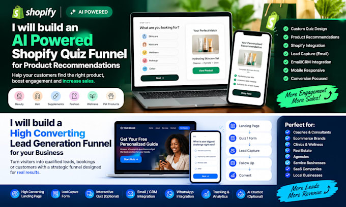 build an ai powered shopify quiz funnel email