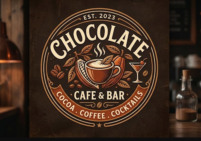 create café and bar chocolate logo for company