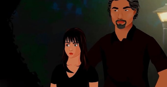create a 2d animated halloween horror story