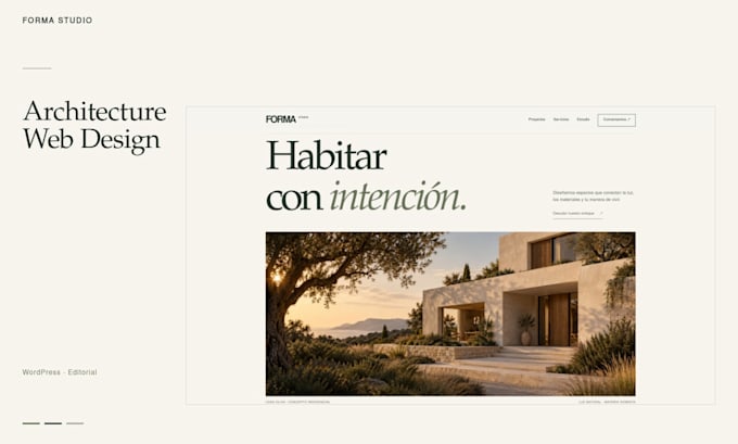 build an elegant wordpress portfolio website for architects and studios