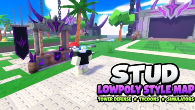 create low poly roblox maps terrain cities lobbies and environment for your game