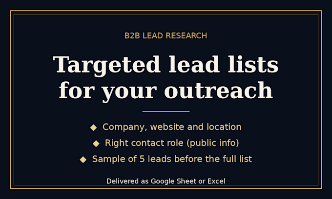 research a targeted b2b lead list for your outreach