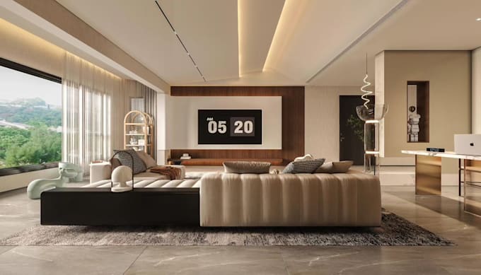 create 3d interior renders for homes and airbnb
