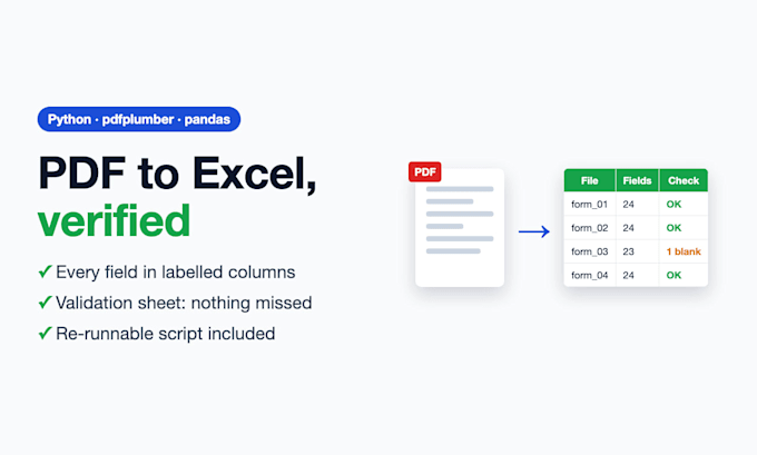 extract data from pdf files to excel with a python script