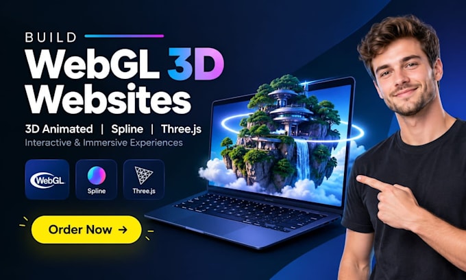 create 3d interactive webgl 3d animated website threejs gsap