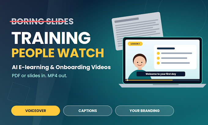 turn slides pdf to ai training video elearning video onboarding presentation lms
