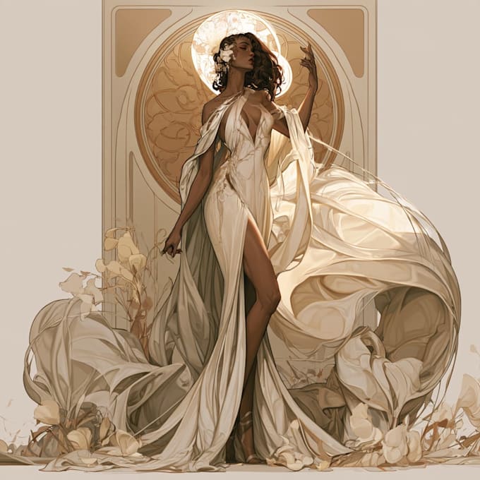 do illustrations in art nouveau style