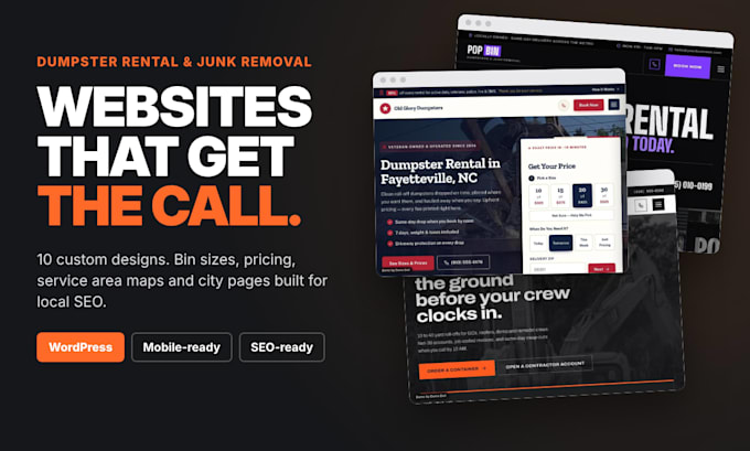 design a professional dumpster rental or junk removal website