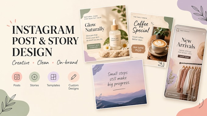 design creative instagram posts and stories