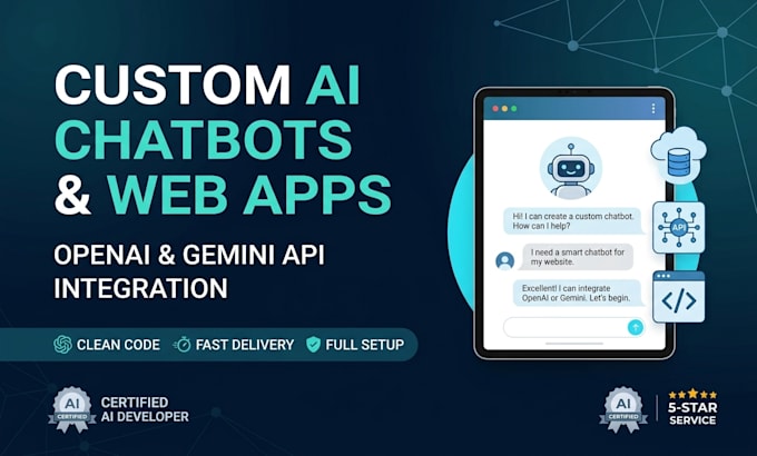 build a custom ai chatbot for your website using any API key like