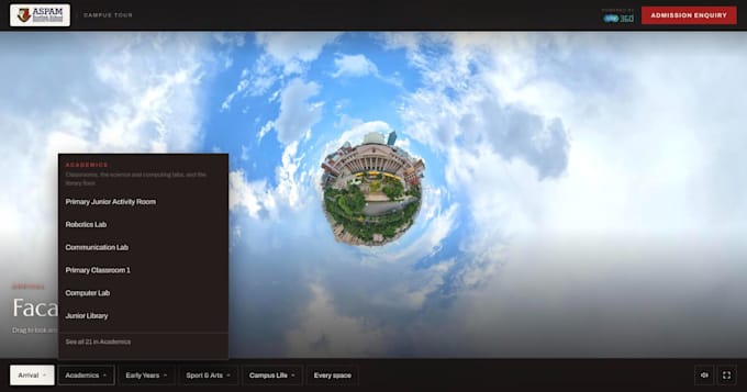 design a custom 3dvista tour skin with a separate mobile layout