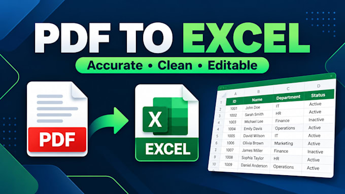 convert PDF to excel, word, and editable spreadsheets