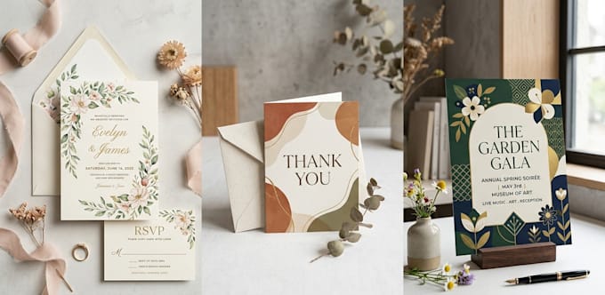 design elegant invitation, event cards and posters
