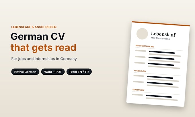 write your german CV and cover letter