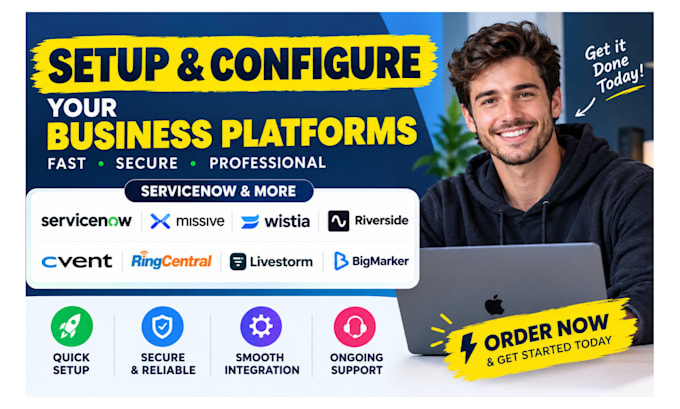 setup servicenow missive wistia riverside cvent ringcentral livestorm bigmarker