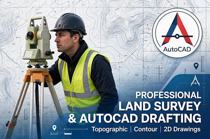 do land survey, contour mapping and autocad drafting