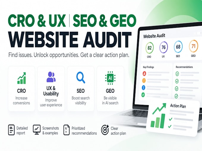 website audit, SEO audit, GEO audit, cro audit, UX audit