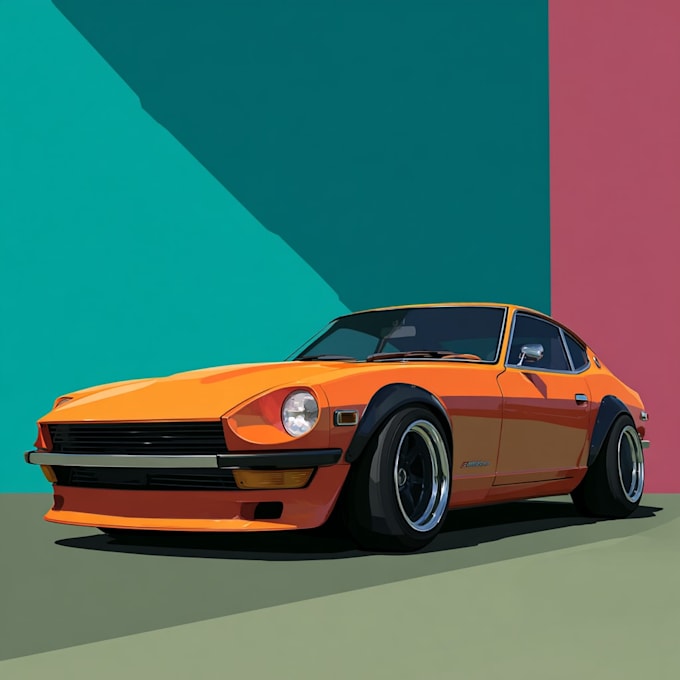create a realistic custom car portrait from your photo