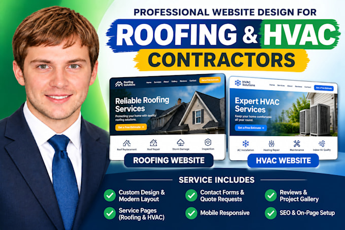 design high converting roofing and hvac contractors website design