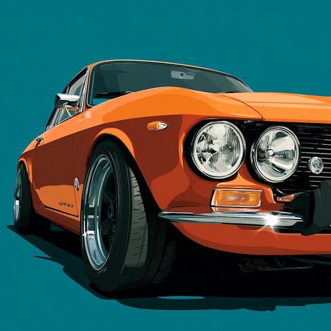 create a luxury car portrait with a clean background