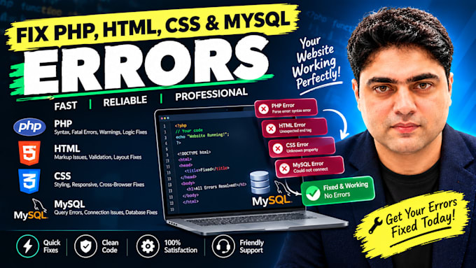 fix PHP, HTML, CSS and mysql errors
