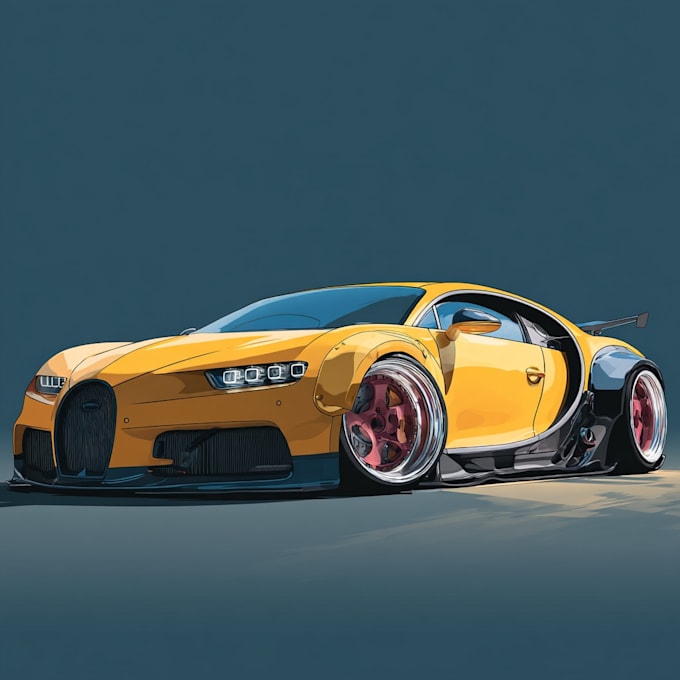 transform your car photo into a cartoon illustration