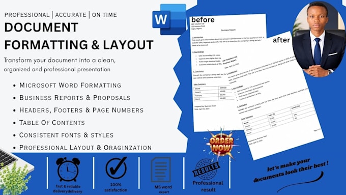format word documents, reports, and business documents
