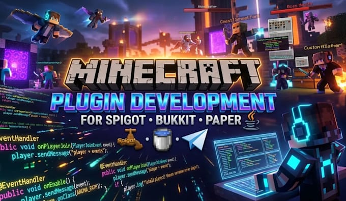 code minecraft java plugins for spigot, bukkit, and paper
