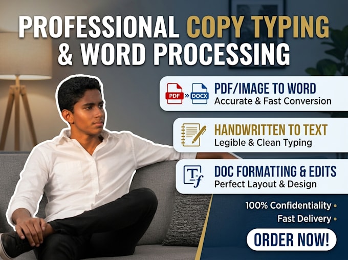 do fast copy typing and convert PDF or handwritten notes to word