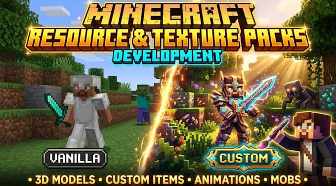create minecraft resource pack, texture pack and datapacks