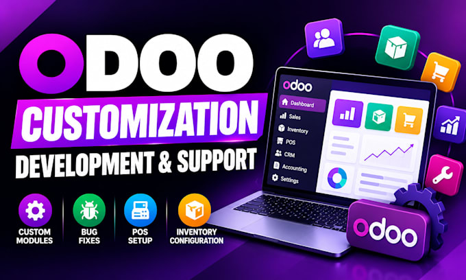 customize odoo erp, develop modules, fix bugs and configure pos inventory