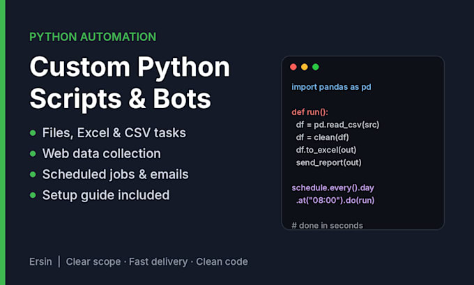 automate your tasks with a custom python script or bot