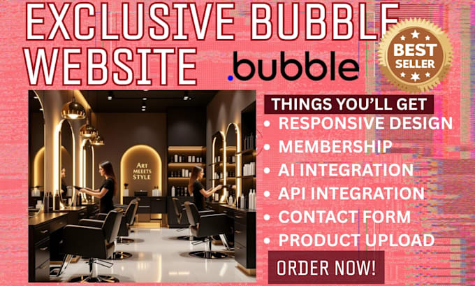 build bubble website for you salon, spa tanning massage therapy barber medi lash