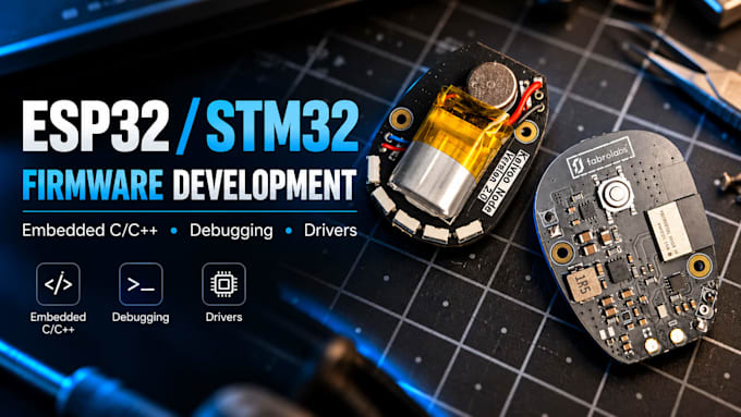 do embedded firmware for esp32, stm32 and nrf52 devices