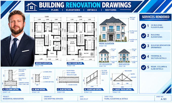 draw building renovation drawings floor plans permit drawings set