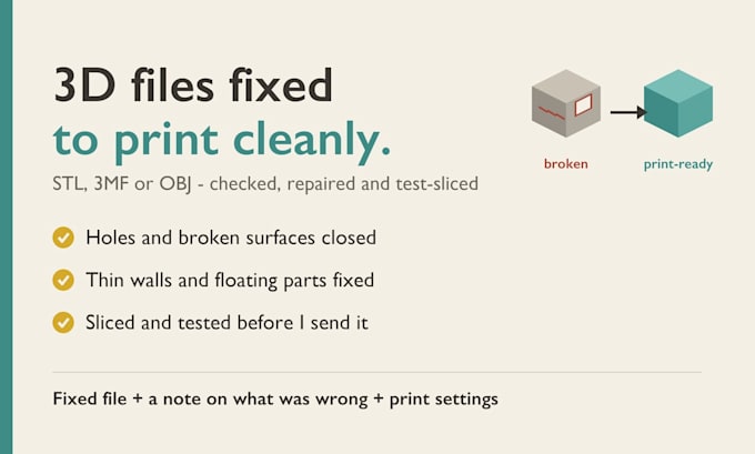 fix your 3d model so it prints cleanly