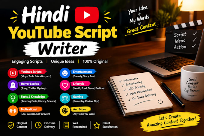 write engaging hindi youtube scripts and content