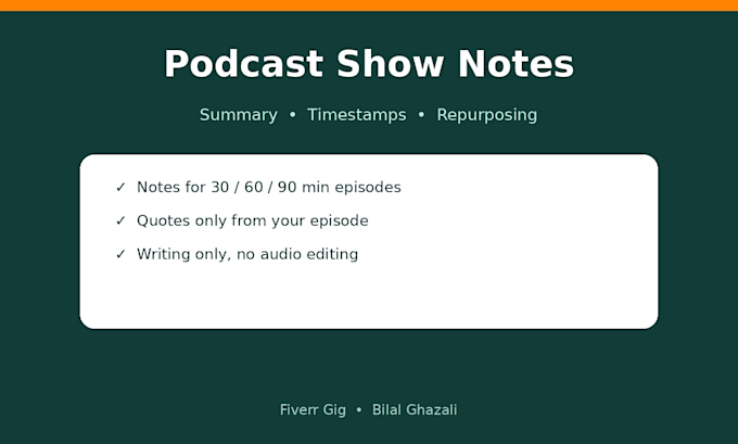 write podcast show notes with timestamps and repurposing