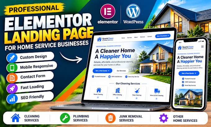 design an elementor landing page for home service businesses