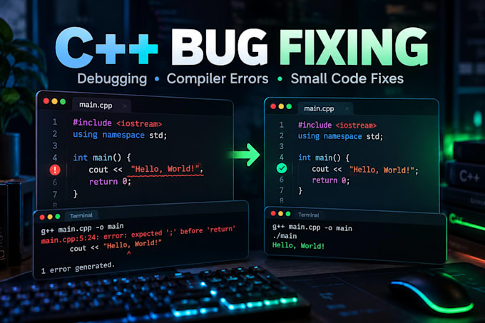 debug and fix errors in your cpp code