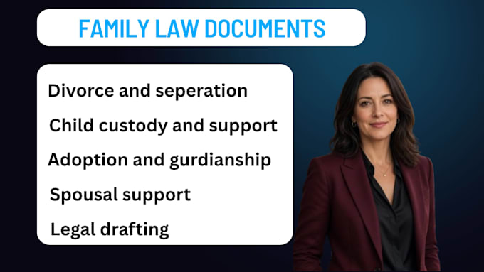 draft divorce and separation papers and child custody