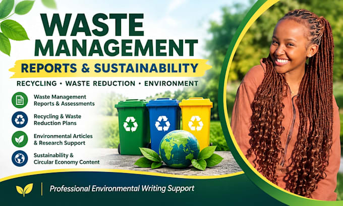 write waste management reports, recycling plans and sustainability articles