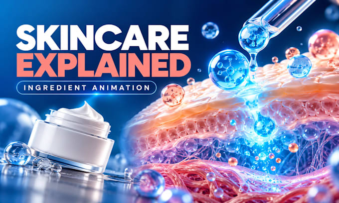 create 3d skincare ingredient explainer videos, product ads