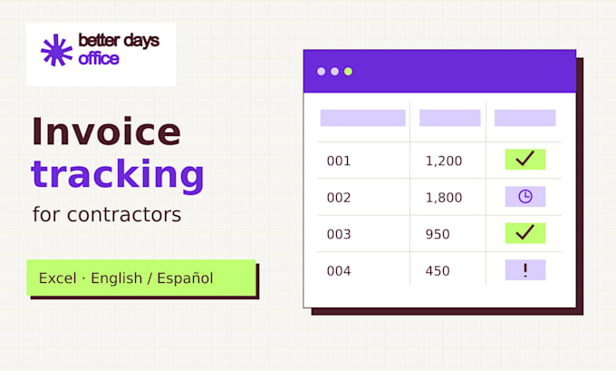 organize contractor invoices and track payments in excel