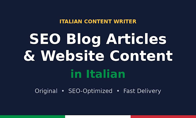 seo blog articles and website content in italian